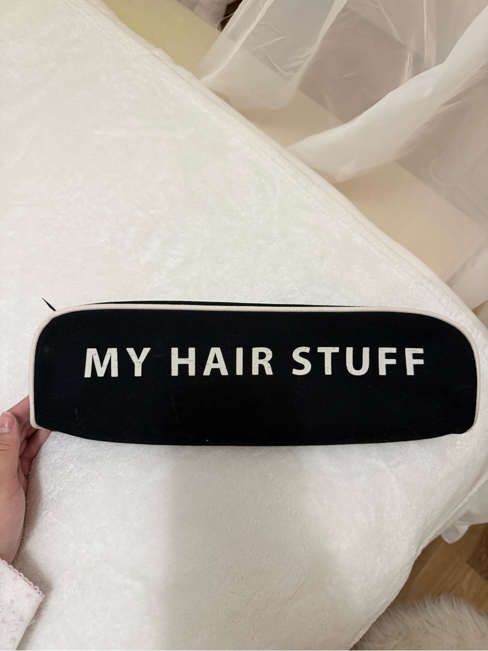 Black 'My Hair Stuff' Cosmetic Hair Accessory Pouch
